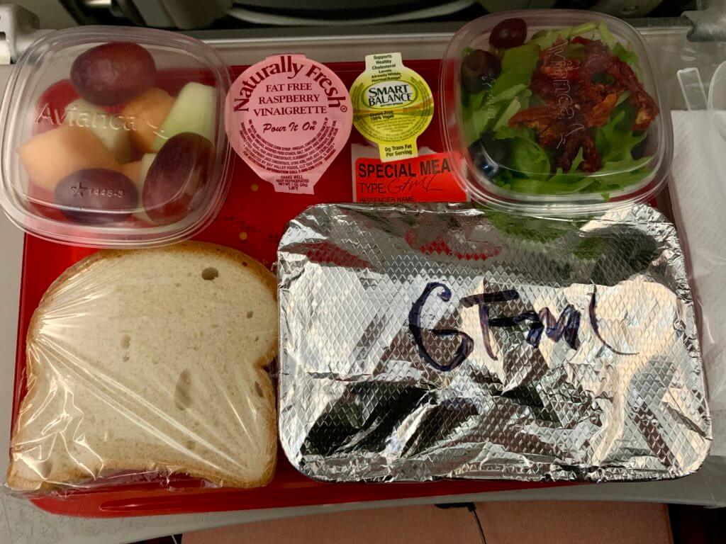 gluten-free airline meal for traveling with celiac disease