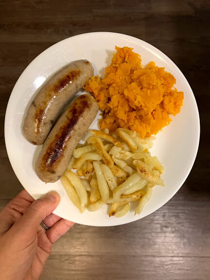Gluten-Free Dinner: Sausages and Veggies