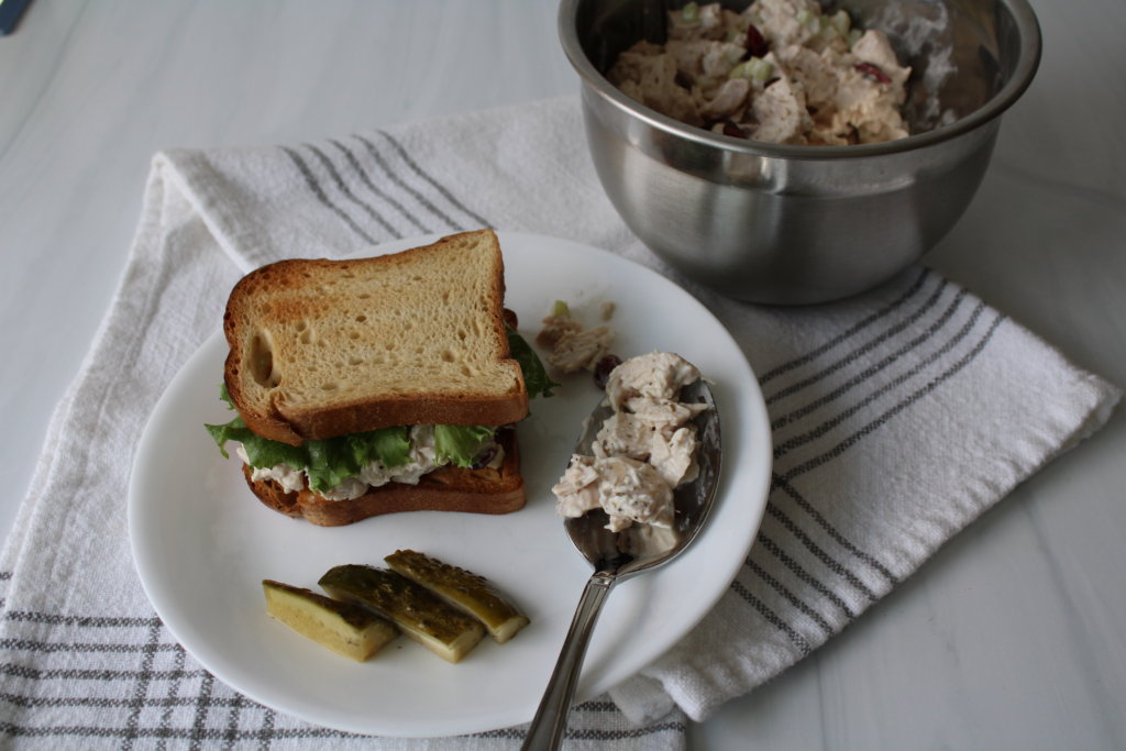 gluten-free school lunch: chicken salad sandwich