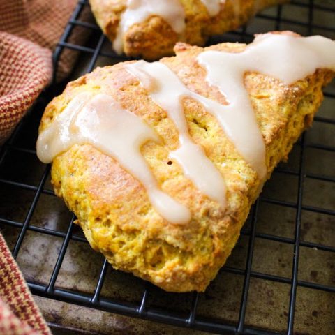 Gluten-Free Pumpkin Scones With Maple Glaze 