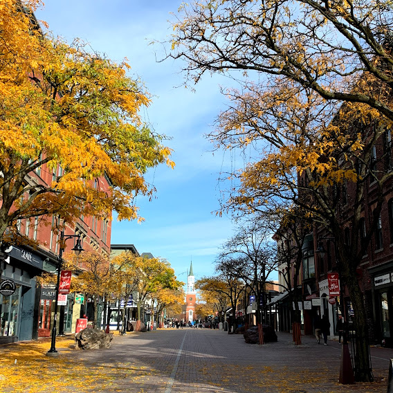 Church Street Burlington Vermont in fall