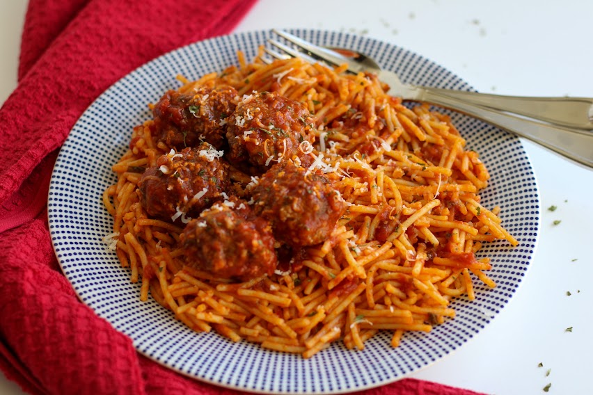 gluten-free spaghetti and meatballs