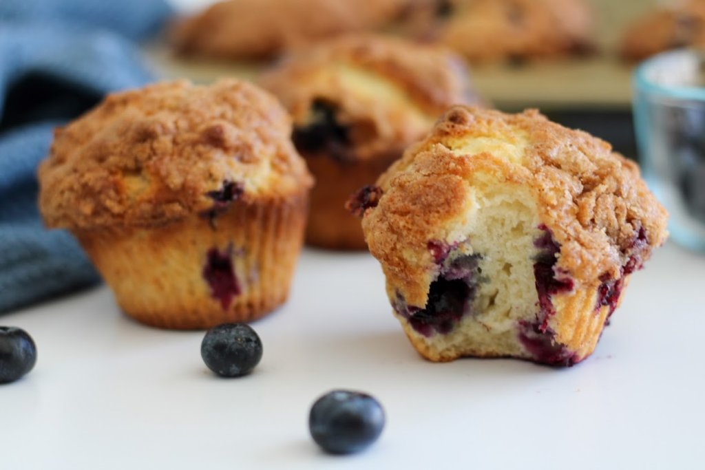 gluten-free blueberry streusel muffin