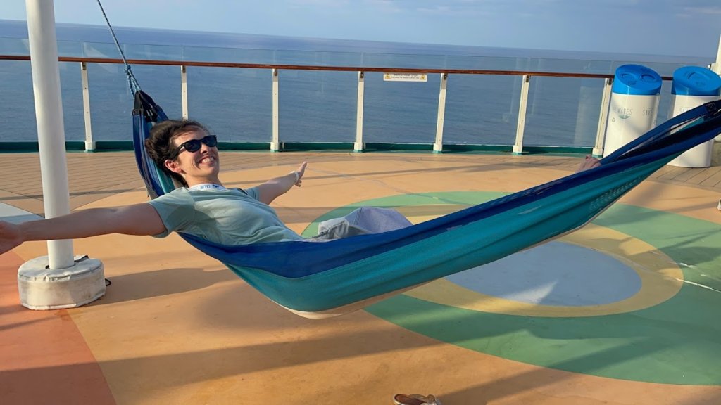 Jen in hammock on cruise