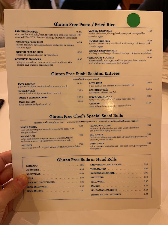 gluten-free lilli and loo's menu