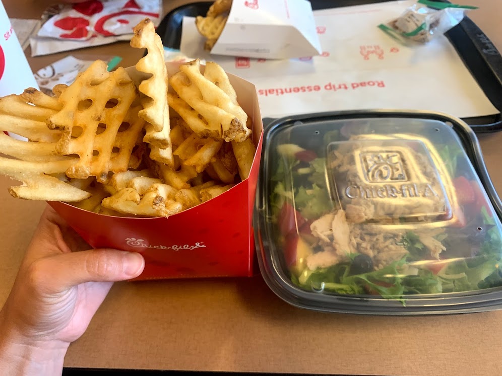Chick-Fil-A gluten-free salad and fries