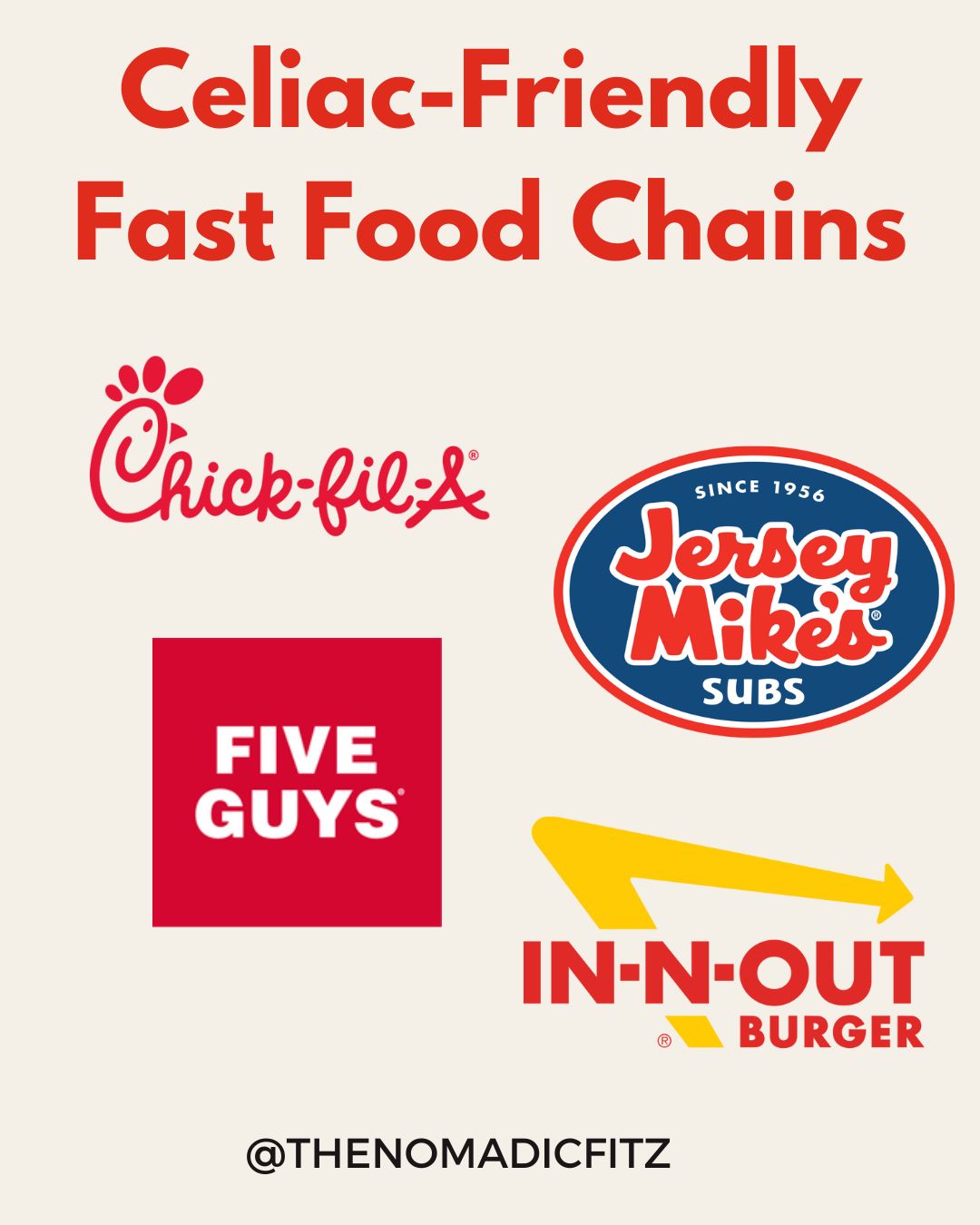 Celiac Friendly Fast Food Chains