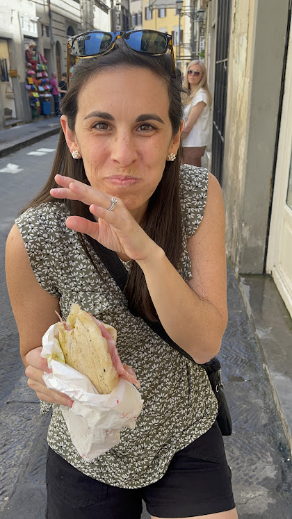 Jen with Sgrano sandwich
