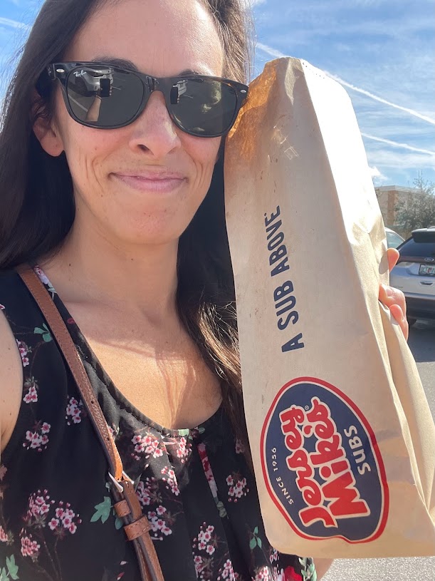 Jen with Jersey Mike's gluten-free sub