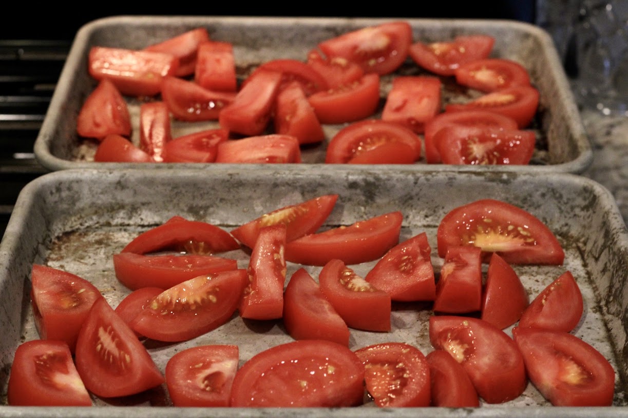 tomatoes on pan