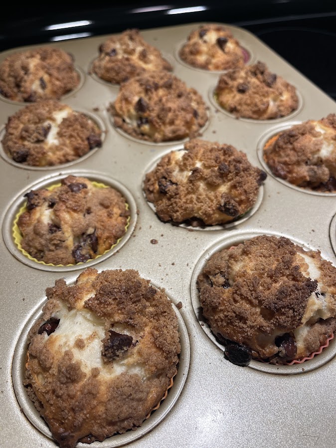 gluten-free chocolate chip muffins in tray