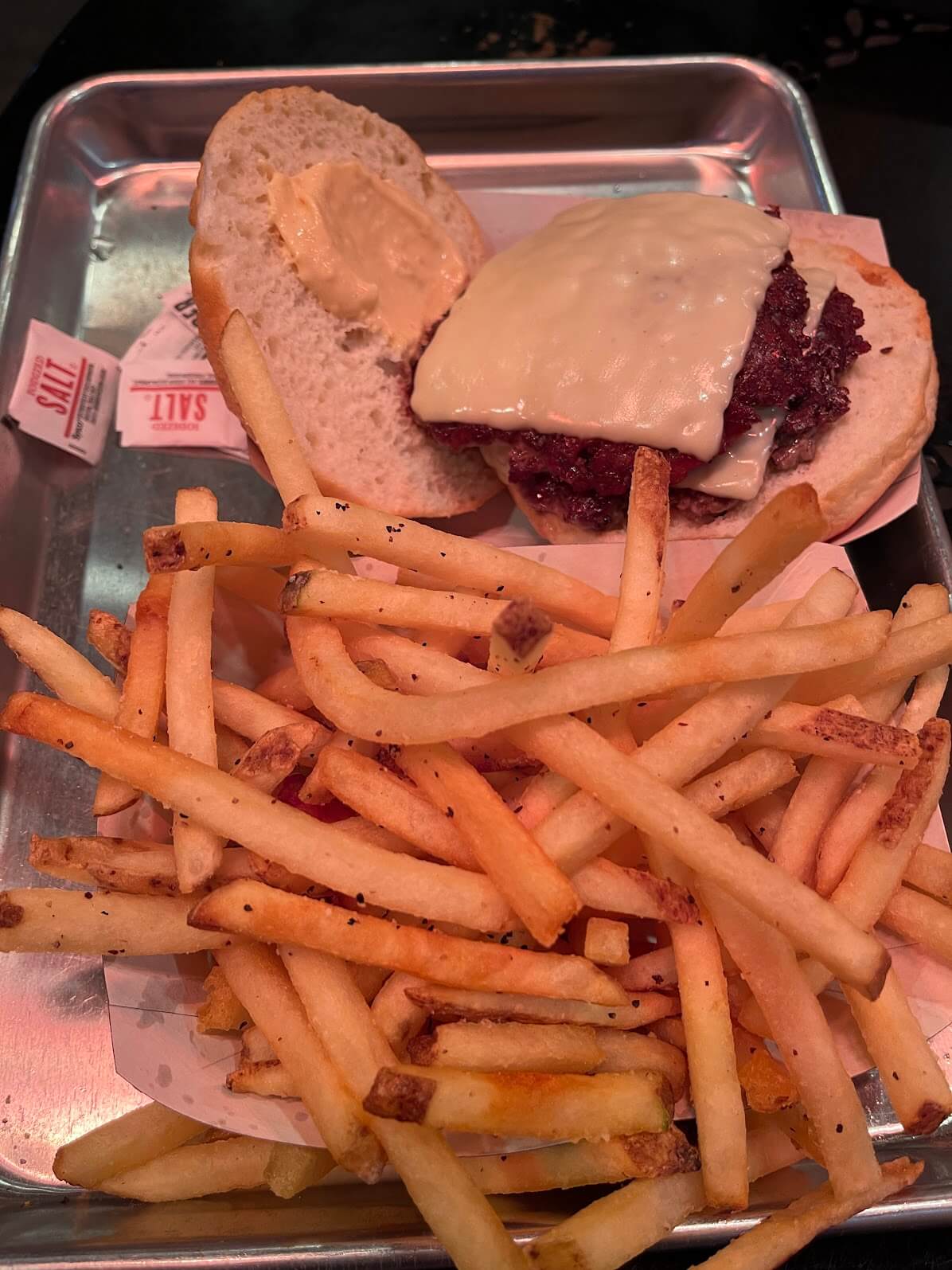 Gluten-free burger and fries